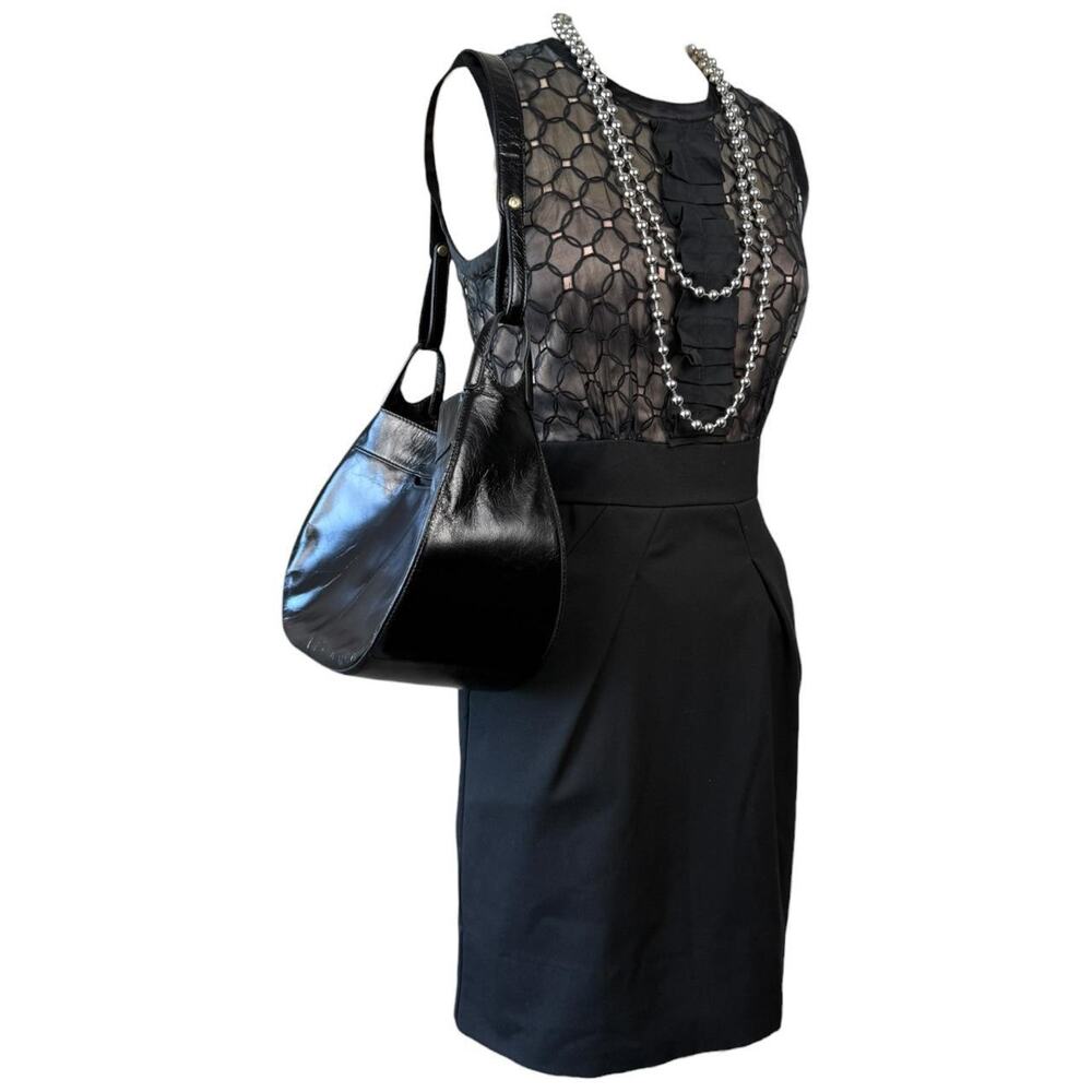 Vintage Y2K goth BCBG Max Azria black silk cocktail dress size 6